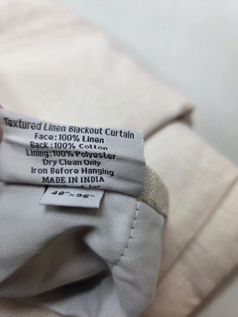 Quince Heavy Weight Linen Blackout Curtains in Color Sand